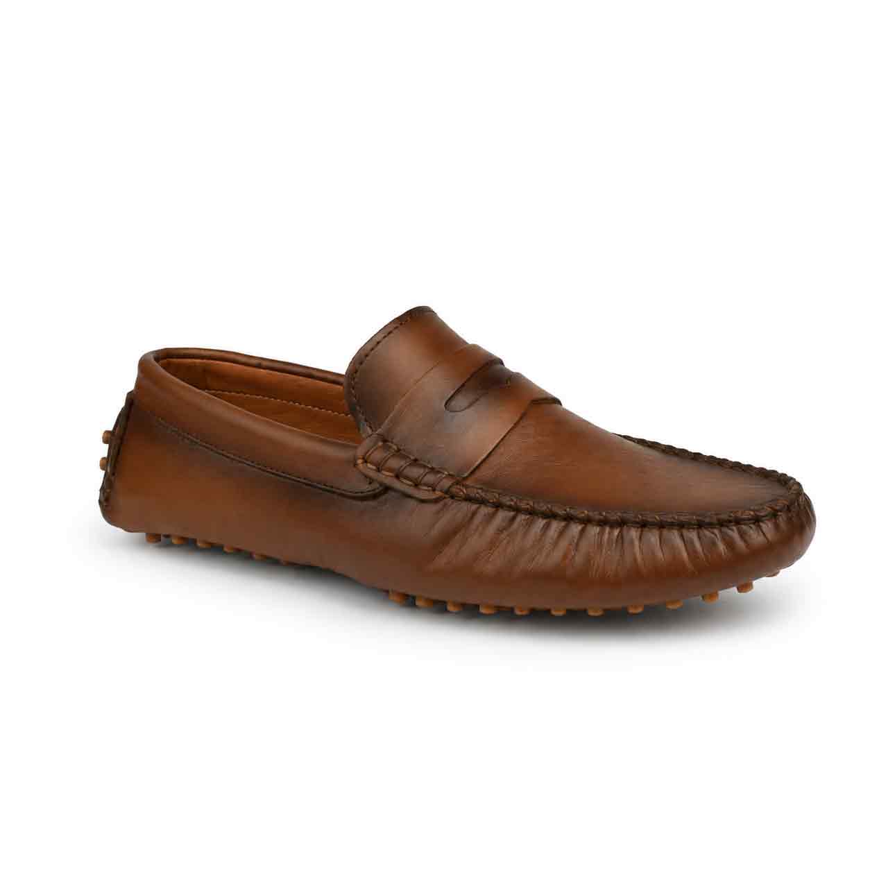 Moccasin pour homme confort 003-5 tabac cuir Mocassin homme Maroc
